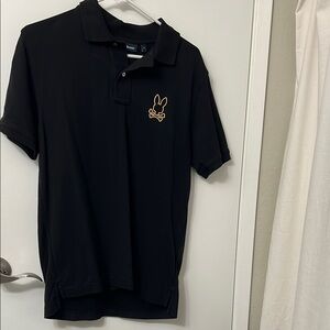 Psycho Bunny Black Polo with Embroidered Bunny